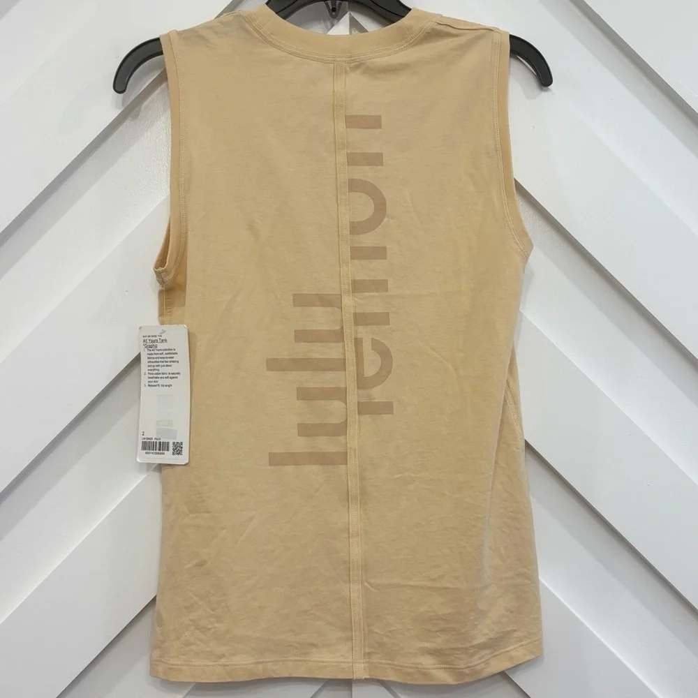 NWT Lululemon All Yours Graphic Tank Top In Prosecco Size 2